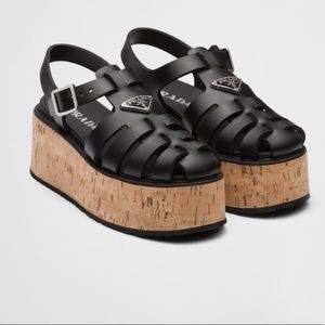 Prada Rubber wedge platform sandals